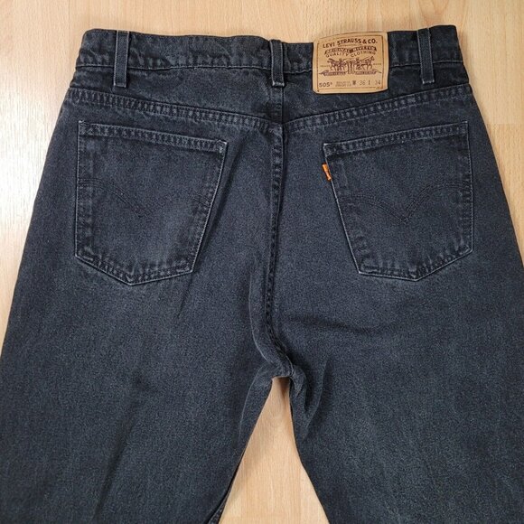 VTG Levis 505 Jeans Men's‎ 34x33 Orange Tab USA Regular Straight Classic Denim - Picture 1 of 8